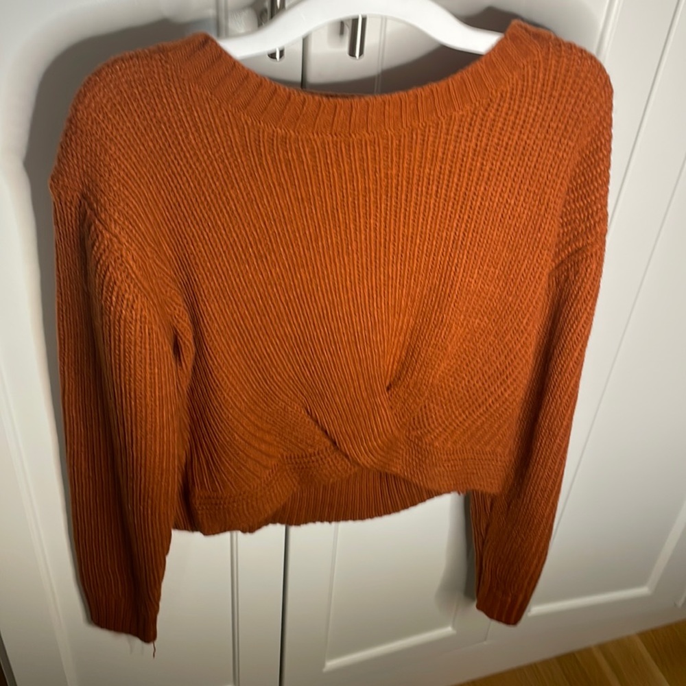 orange sweater